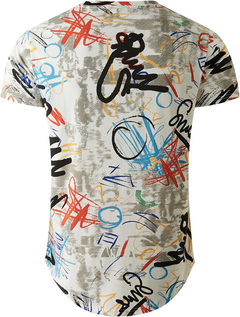 Mens Hipster Hip Hop Short Sleeve Print T-Shirt Shirts Men