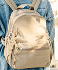 Fame Adjustable Strap Nylon Backpack Bag with Side Pockets
