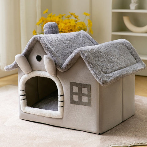 Foldable Pet Cave Bed