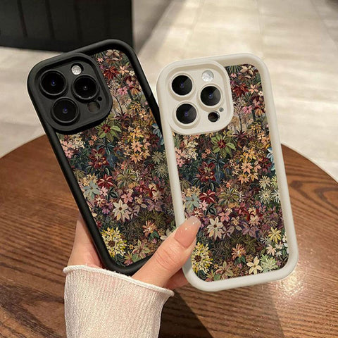 Wildflower Wonderland Pattern TPU Phone Case for Iphone 15 16 14 Pro Max 13 12 11 XR XS plus E Shockproof Full Camera Protection Durable Slim Silicone Cover Cellphone Protective