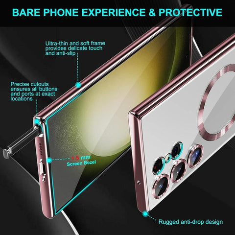 Entronix Case for Samsung Galaxy S25 Ultra - Luxury Glossy Bumper Cover, [Magnetic-Compatible] Smartphone Accessories Protective Protector