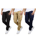 Men'S 3 Pack Flex Stretch Cotton Cargo Pants
