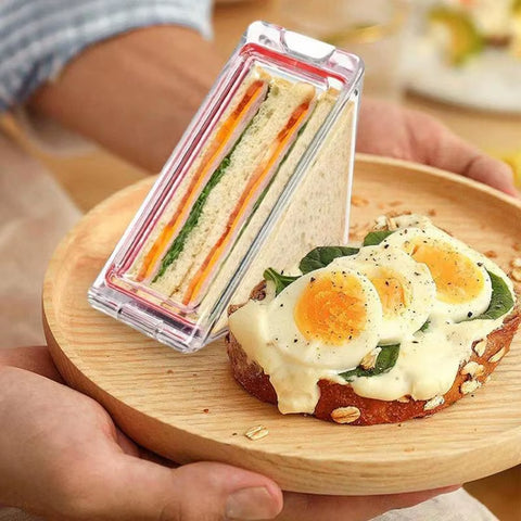 Triangle Bakery Packaging Small Sandwich Box Triangle Sandwich Containers Reusable Sandwich Bags Preservation Box for Schoolbag