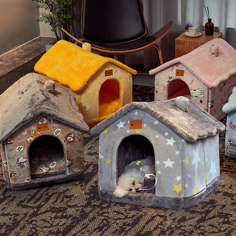 Foldable Pet Cave Bed