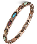[Mother'S Day Gift]Feraco Copper Bracelets for Women, Ultra Strength Magnetic Bracelet with 3800 Gauss Magnets & Natural Turquoise&Stones, Adjustable