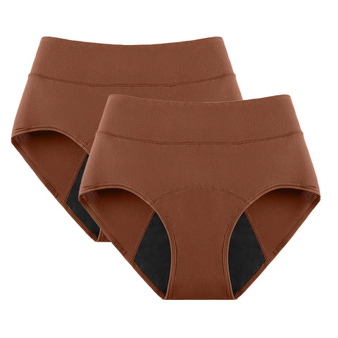 2Pack 3Layers Menstrual Panties High Waist Physiological Incontinence Breathable Briefs Waterproof Period Women Underwear 5Color