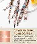 [Mother'S Day Gift]Feraco Copper Bracelets for Women, Ultra Strength Magnetic Bracelet with 3800 Gauss Magnets & Natural Turquoise&Stones, Adjustable