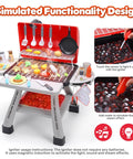 CUTE STONE BBQ Grill Playset, Kitchen Toy Set, Realistic Smoke BBQ Grill Playset with Toy Grill, Toy Kitchen Accessories