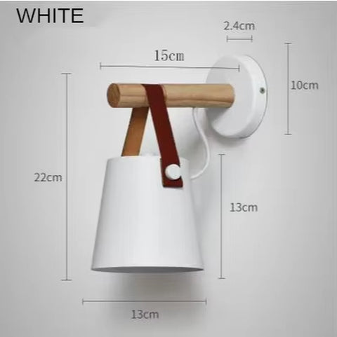 Hot Modern Wall Lamp Wood Iron Led Sconce Bedroom Decor Lighting Bedside Study Leather Hall Aisle Corridor Reading Indoor Light