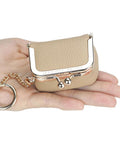 Royal Bagger Genuine Leather Mini Kiss Lock Coin & Jewelry Box, Removable Keychain, Storage for Rings, Earrings, Necklaces 2894