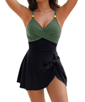 Tummy Control Women Swimdress Sexy One Piece Slim & Comfortable Ruched & Cross Swimwear Elasticity & Quick Drying Beachwear 2025