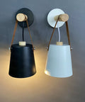Hot Modern Wall Lamp Wood Iron Led Sconce Bedroom Decor Lighting Bedside Study Leather Hall Aisle Corridor Reading Indoor Light