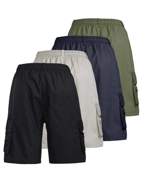 Men'S Solid Color Drawstring Pocket Cargo Shorts, Casual Street Elastic Waist Zipper Shorts for Summer, Mens Shorts, Shorts for Men, Breathable Men'S Bottoms for Daily Wear