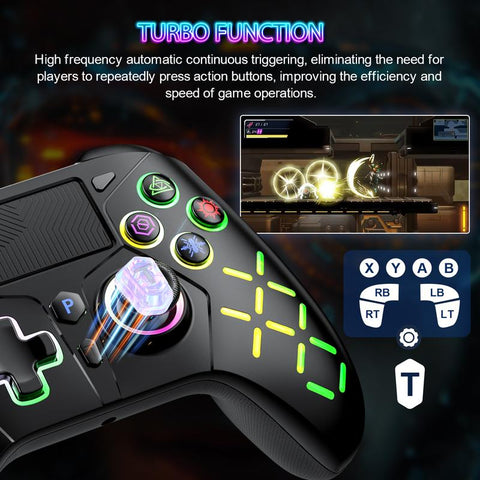 Wireless Controller for PS5 with LED RGB Light, Compatible with Playstation 5 /Playstation 4 /Playstation 3 /Switch/ PC