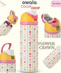 Owala Flower Crown Freesip Stainless Steel Water Bottle Color Drop in Hand