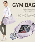 SYCNB Gym Bag for Women Men with Wet Pocket, Travel Duffle Bag Sport Gym Tote Bag with Shoe Compartment, Carry on Overnight Bag Hospital Bag Dark Blue SYCNB