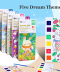 12Pages Coloring Books Portable Watercolor Painting Book Graffiti Picture Books Painting Drawing Toys for Children Gift