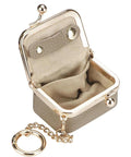 Royal Bagger Genuine Leather Mini Kiss Lock Coin & Jewelry Box, Removable Keychain, Storage for Rings, Earrings, Necklaces 2894