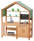 Wooden Mud Kitchen Outdoor Toy Play Kitchen Set for Kids Pretend Playset