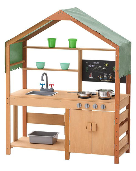 Wooden Mud Kitchen Outdoor Toy Play Kitchen Set for Kids Pretend Playset