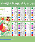 12Pages Coloring Books Portable Watercolor Painting Book Graffiti Picture Books Painting Drawing Toys for Children Gift