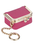 Royal Bagger Genuine Leather Mini Kiss Lock Coin & Jewelry Box, Removable Keychain, Storage for Rings, Earrings, Necklaces 2894