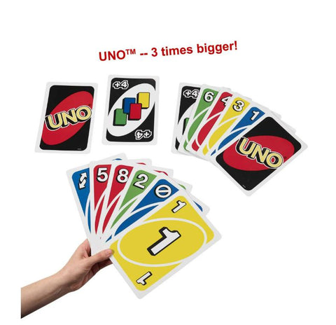 Giant UNO Card Game for Kids, Adults and Family Night, 108 Oversized Cards for 2-10 Players