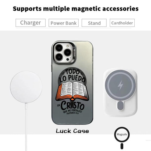 Bible Verse Aesthetic Christian Pattern Magnetic Phone Case for Iphone 15 16 14 Pro Max 13 12 11 XR XS plus Shockproof Non Slip Military-Grade Protection Slim Cover Cellphone Protective Casing