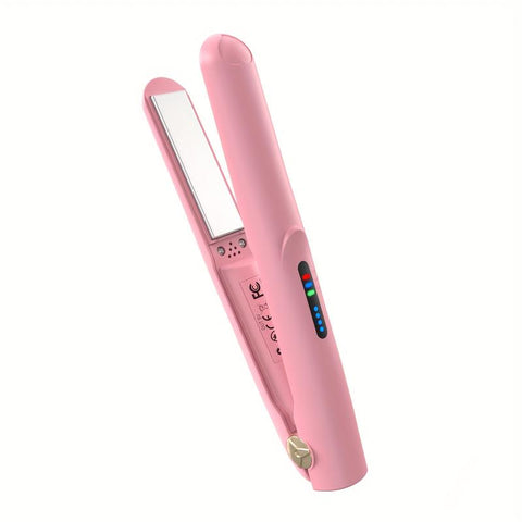 Mother'S Day 2025 Mini Portable Cordless Rechargeable USB Clipper Bangs Curl Straight Dual Purpose Dormitory Available Small Hair Straightener Comfort Pink Hair Curler