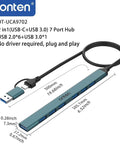 ONTEN USB-C & USB-A Hub, Multi-Purpose USB 2.0 Hub with OTG Function, Portable USB Extension Data & Charging Hub for Home Office, USB Hubs, Tablet & Computer Accessories