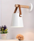 Hot Modern Wall Lamp Wood Iron Led Sconce Bedroom Decor Lighting Bedside Study Leather Hall Aisle Corridor Reading Indoor Light