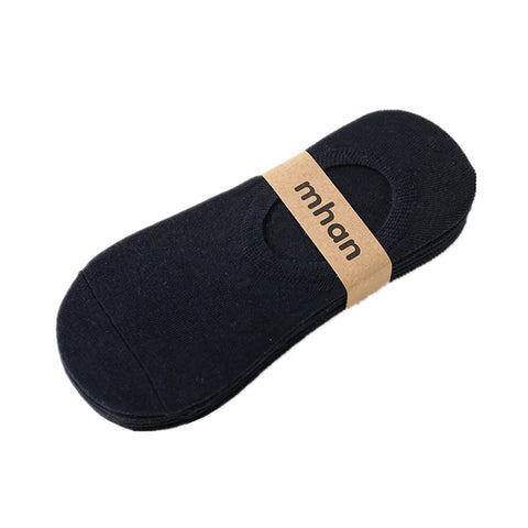 10 Pieces = 5 Pairs Invisible Men Socks Cotton Summer Sports Silicone Anti-Skid Men Socks Solid Boat Socks