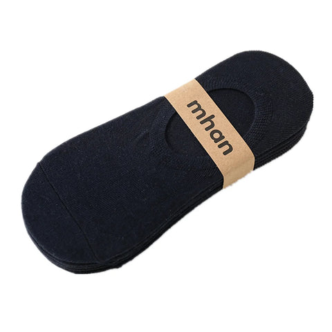 10 Pieces = 5 Pairs Invisible Men Socks Cotton Summer Sports Silicone Anti-Skid Men Socks Solid Boat Socks