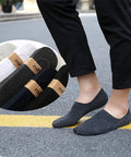 10 Pieces = 5 Pairs Invisible Men Socks Cotton Summer Sports Silicone Anti-Skid Men Socks Solid Boat Socks