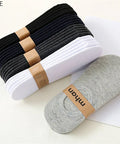10 Pieces = 5 Pairs Invisible Men Socks Cotton Summer Sports Silicone Anti-Skid Men Socks Solid Boat Socks