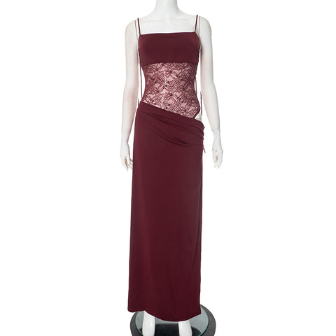 Y2K Sexy and Fashionable Lace Long Dress