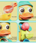 Kids Shower Bath Toys Cute Duck Bathtub Toys for Toddlers 1-4 Years Old with Rotating Water Wheels Bathroom Power Suction Water