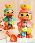 Kids Shower Bath Toys Cute Duck Bathtub Toys for Toddlers 1-4 Years Old with Rotating Water Wheels Bathroom Power Suction Water