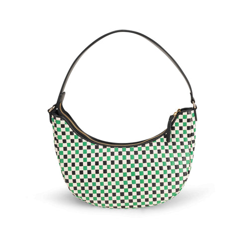 Cream Leather Travel Bags for Women, Handmade Woven Hobo Bag