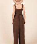 Mittoshop Smocked Wide Leg Overalls with Wide Straps