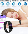 Health Fitness Tracker, Smart Watch with 24/7 Heart Rate Blood Pressure Sleep Monitor,126 Sports Modes,Ip68 Waterproof Step Calorie Counter Pedometer Activity Trackers for Android&Iphone Women Black