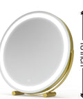 FENNIO Vanity Mirror with Lights, 12 Inch Light up Makeup Mirror, LED Makeup Mirror with Lights for Bedroom Tabletop, Smart Touch Control 3 Colors Dimmable, 360° Rotation, White