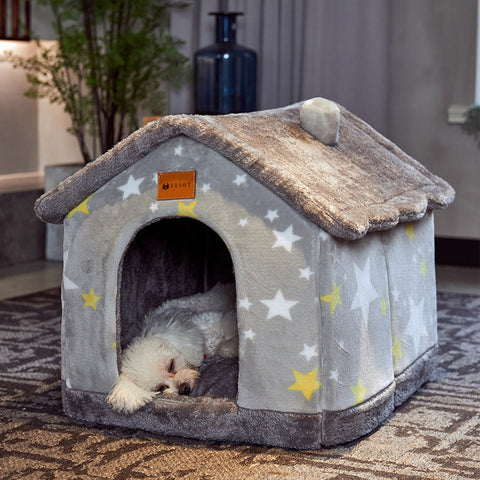 Foldable Pet Cave Bed