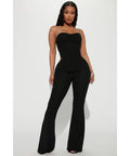 Call My Name Ribbed Pant Set - Black
