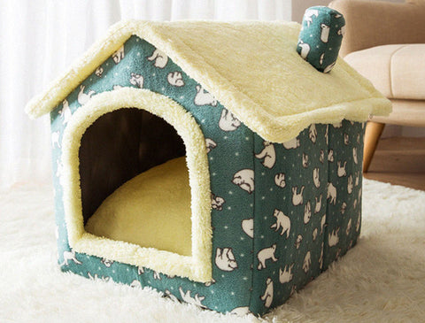 Foldable Pet Cave Bed