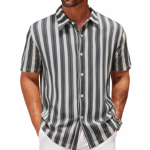 Men's Beach Casual Striped Shirt