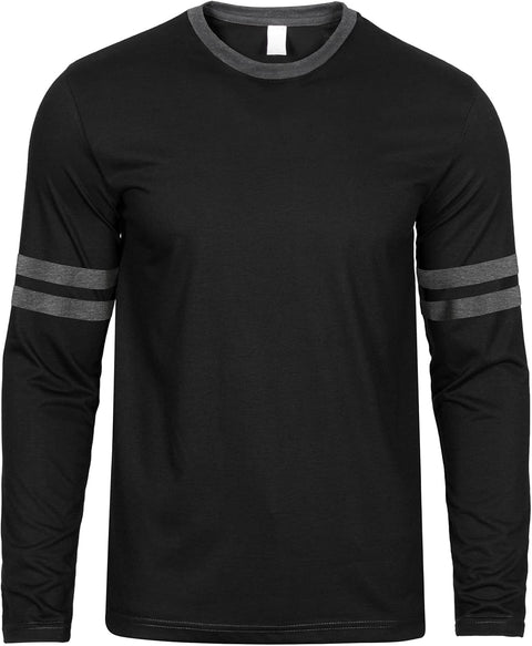 Mens Long Sleeve Shirts - Soft Comfy Casual round Neck Full Sleeves Ringer Tee Men