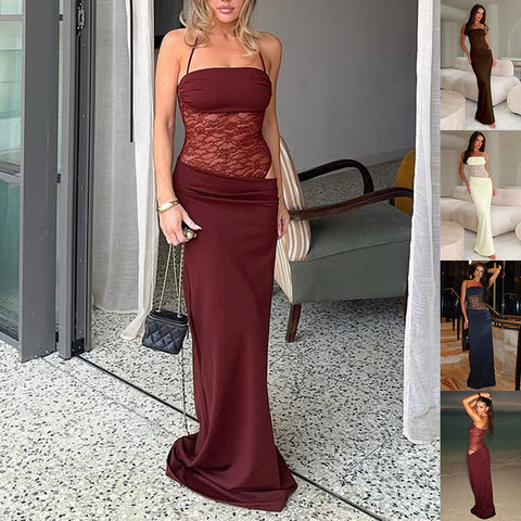 Y2K Sexy and Fashionable Lace Long Dress