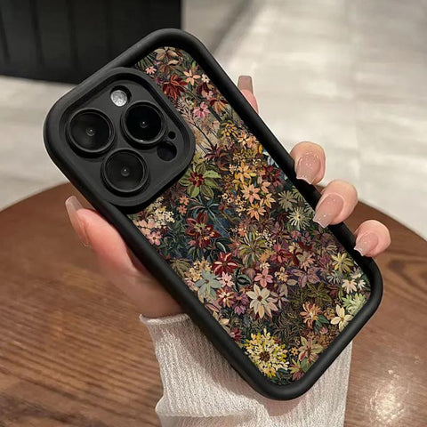 Wildflower Wonderland Pattern TPU Phone Case for Iphone 15 16 14 Pro Max 13 12 11 XR XS plus E Shockproof Full Camera Protection Durable Slim Silicone Cover Cellphone Protective