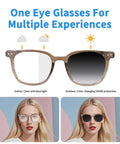 Bluetooth Smart Glasses, Auto-Tinting Sunglasse，Men'S ＆ Women'S Fashion Eyewear，Lenses with UV ＆ Blue Light Protection,Open Audio,Rechargeable